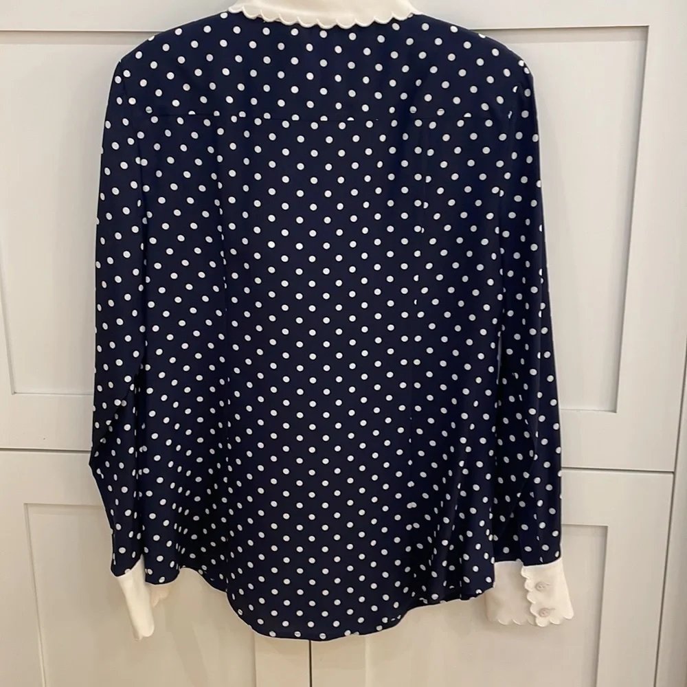 Tory Burch Scalloped Edge Silk Shirt - Picture 5 of 6